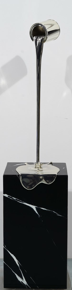 FLOW ARGENT PETIT |  SUPPORT MARBRE NOIR